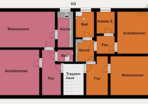 Grundriss Farbig - DG
