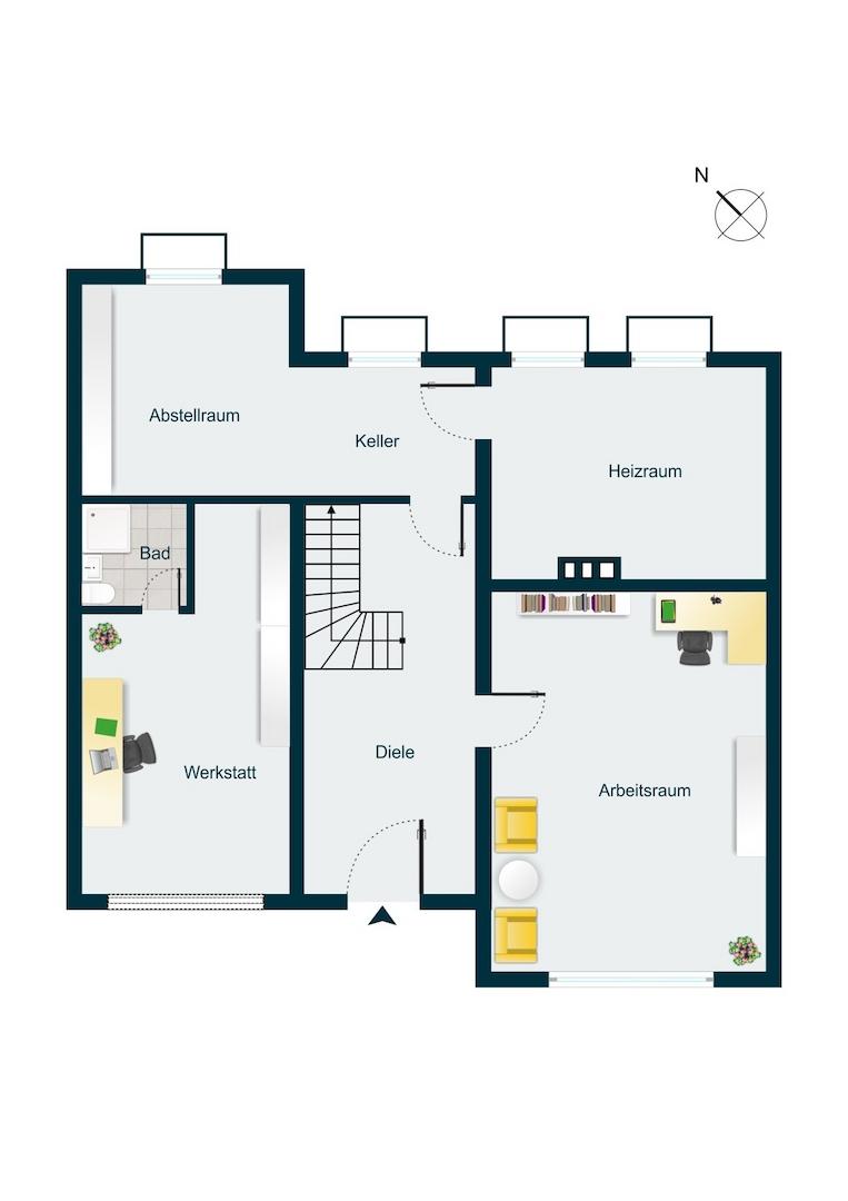 Grundriss KG/Hanggeschoss