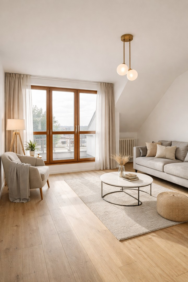Wohnzimmer mit Dachterrasse