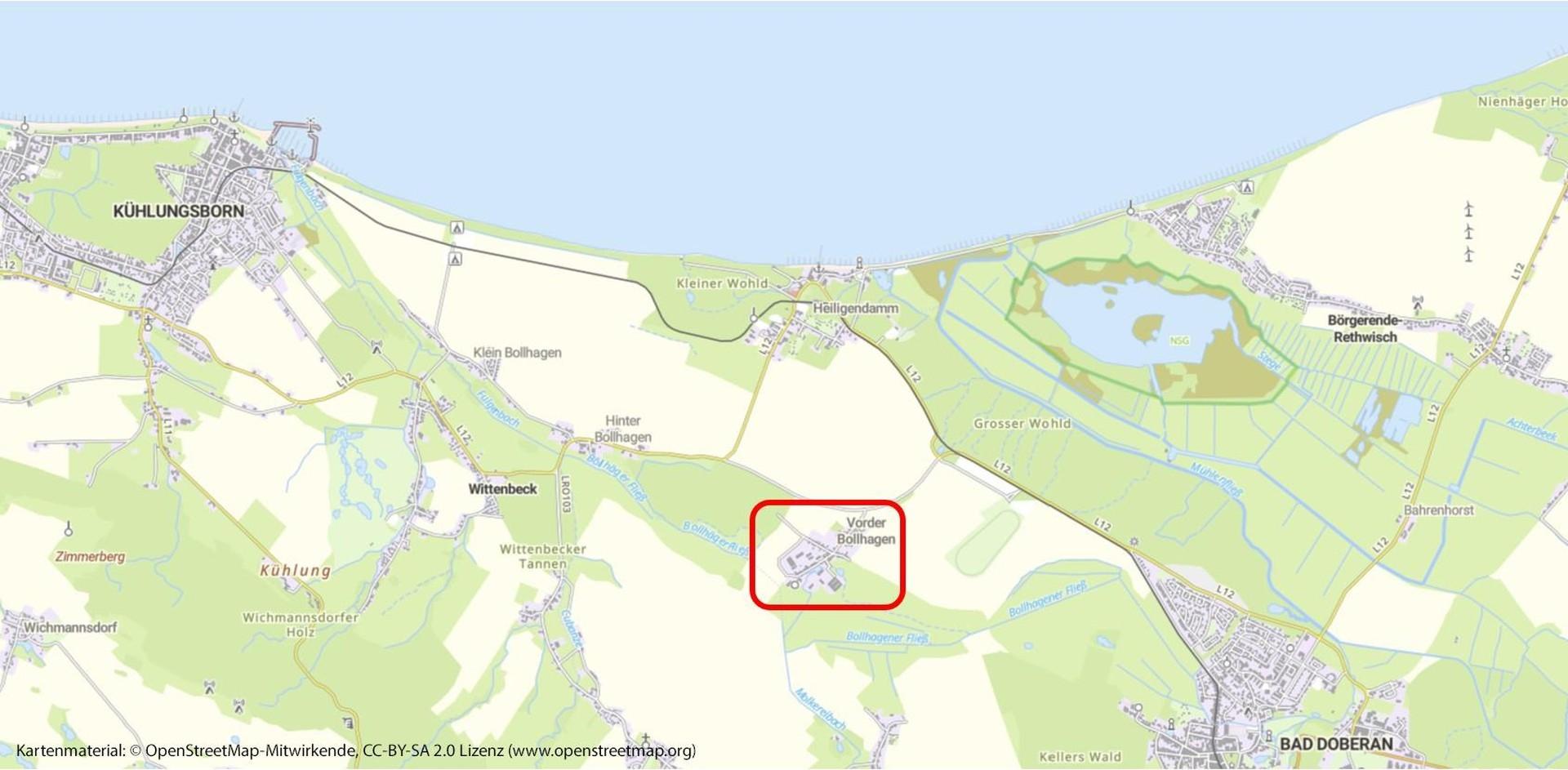 Lage zur Ostsee