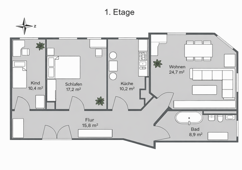 Grundriss Wohnung 5