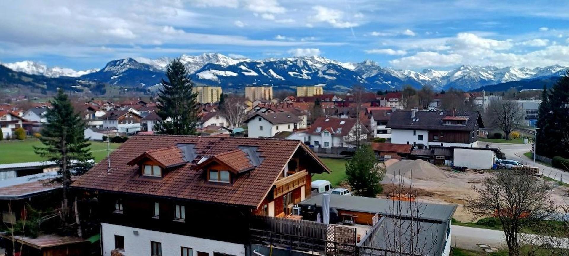 Blick auf die Allgäuer Alpen