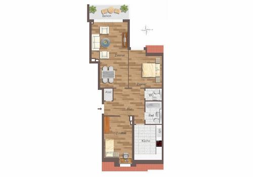 Dachgeschosswohnung | Grundriss