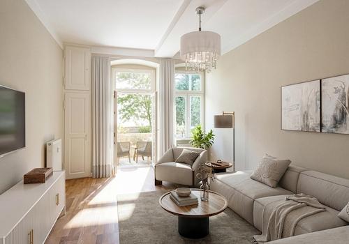Wohnzimmer möbliert