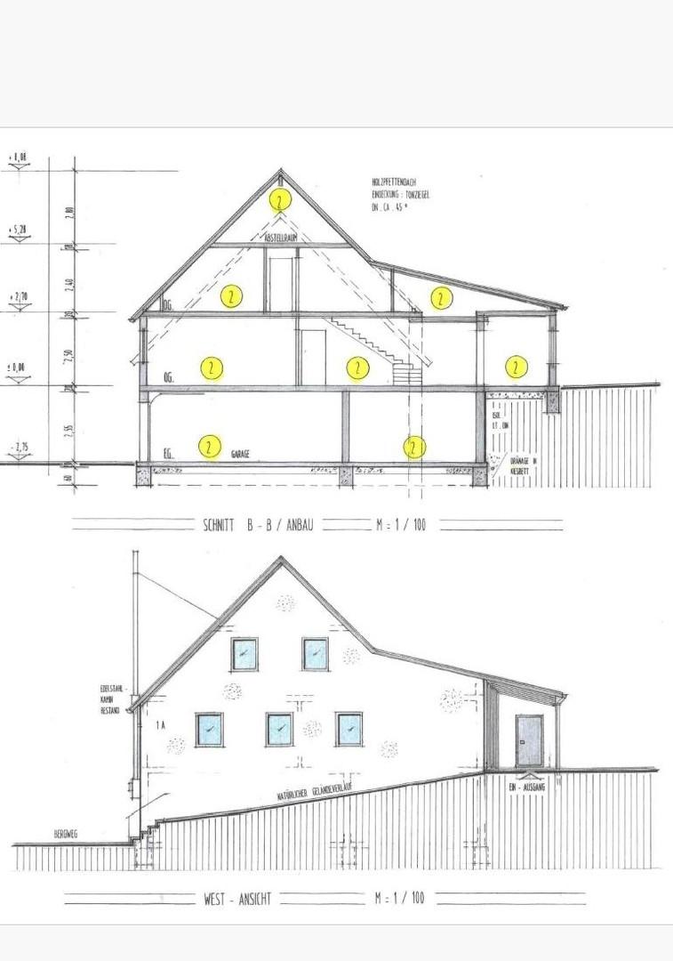 Haus Seitenansicht vom Bergweg
