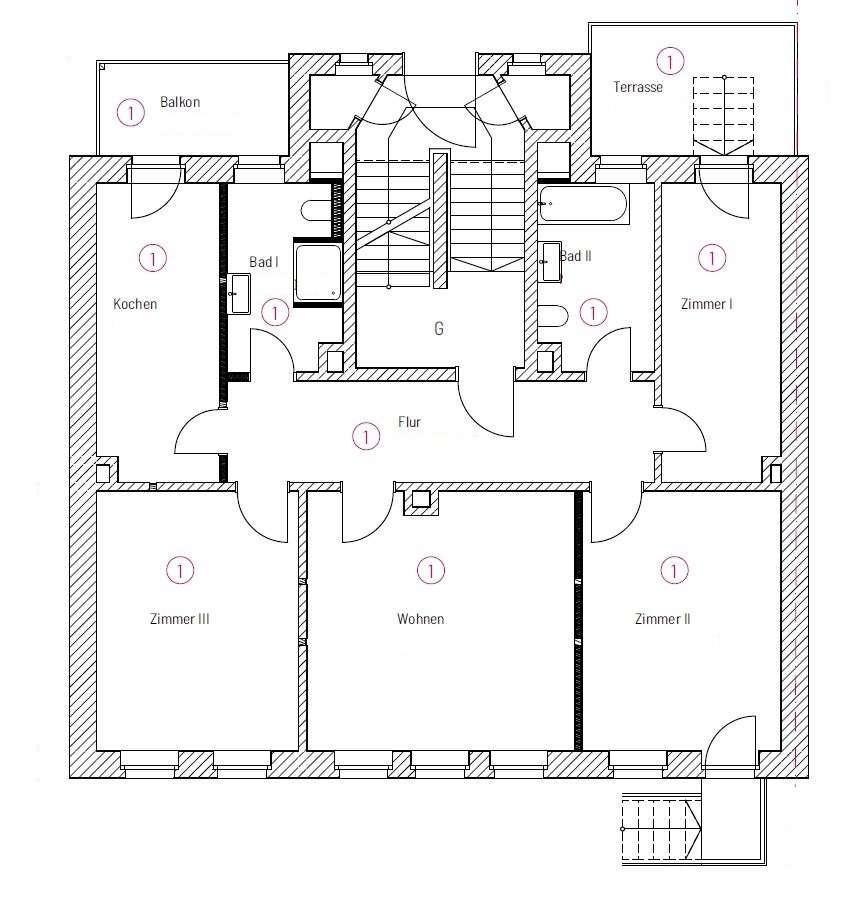 Grundriss WE 1