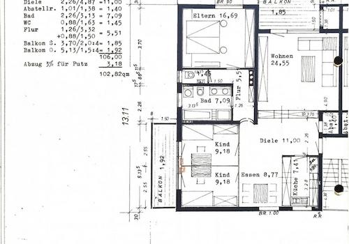 Grundriss der Wohnung