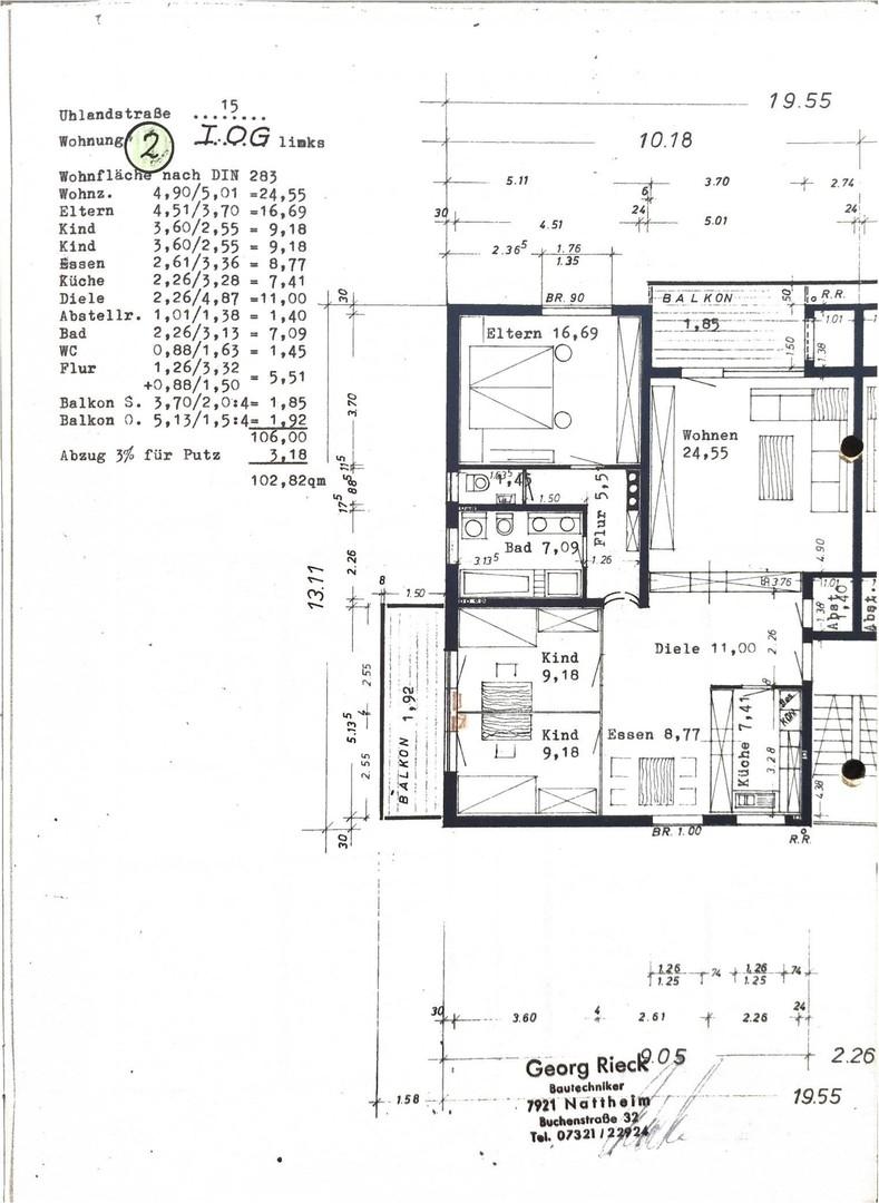 Grundriss der Wohnung