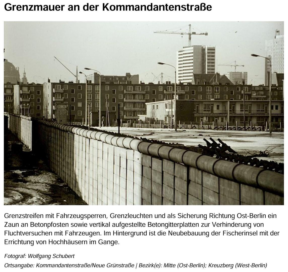 Neue Grünstraße mit Mauer 1971
