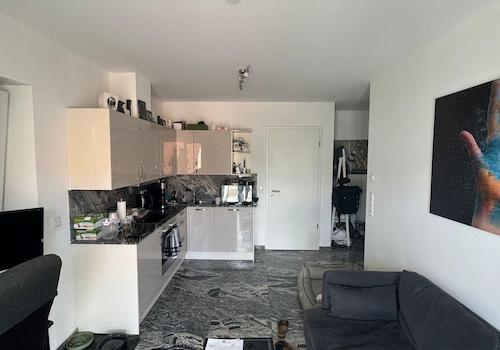 Wohnzimmer vom Balkon aus