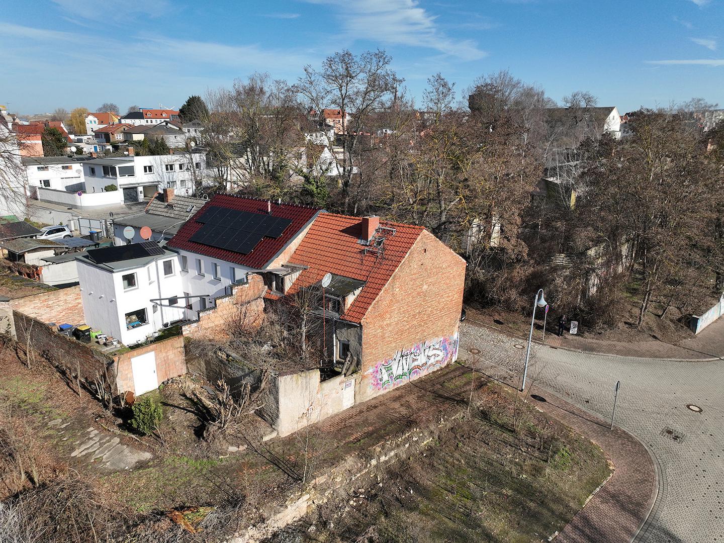 Blick auf das Reihenendhaus