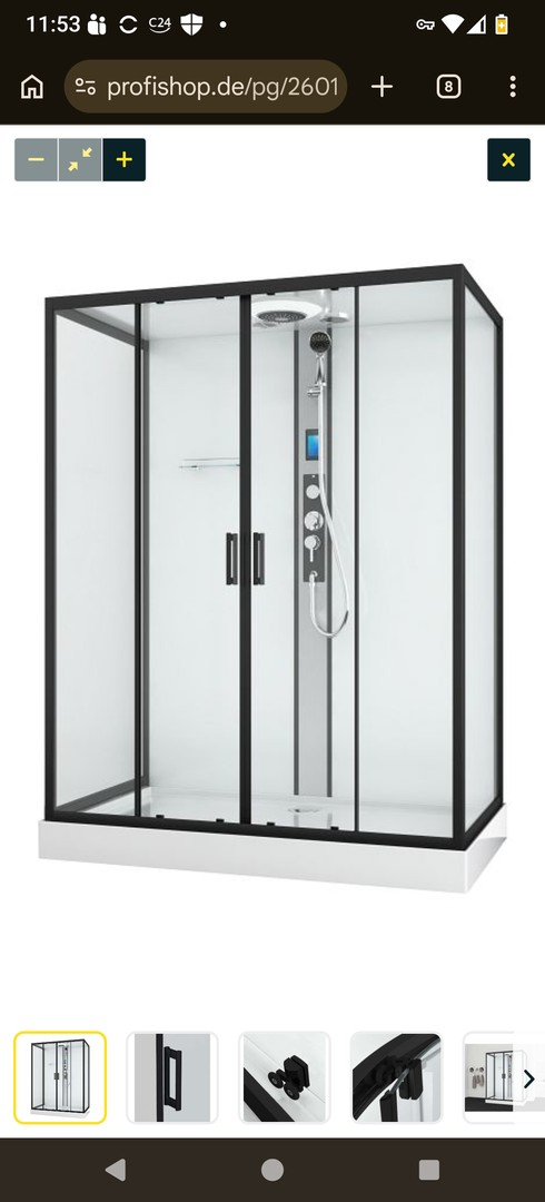 Dusche auf Wunsch einbaubar