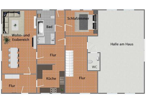 Grundriss Erdgeschoss (nicht maßstabsgetreu)
