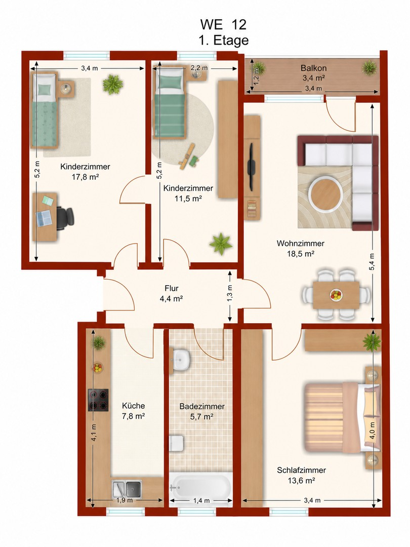Grundriss 4-RMW