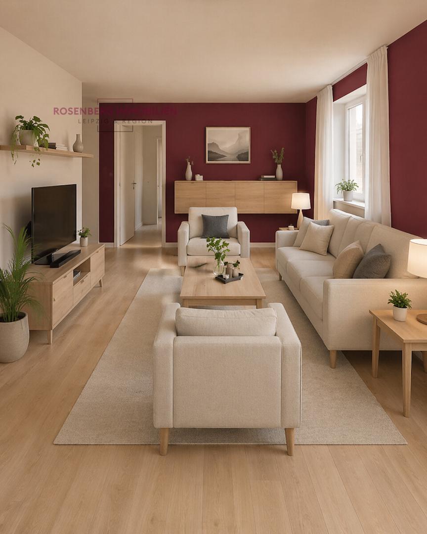Immobilie in Leipzig / Lindenau zu verkaufen_3-Raumwohnung_Wohnzimmer