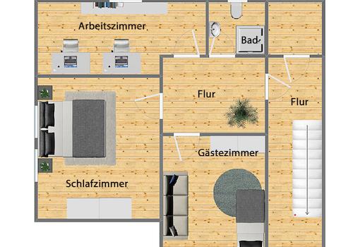Grundriss Dachgeschoss (nicht maßstabsgetreu)