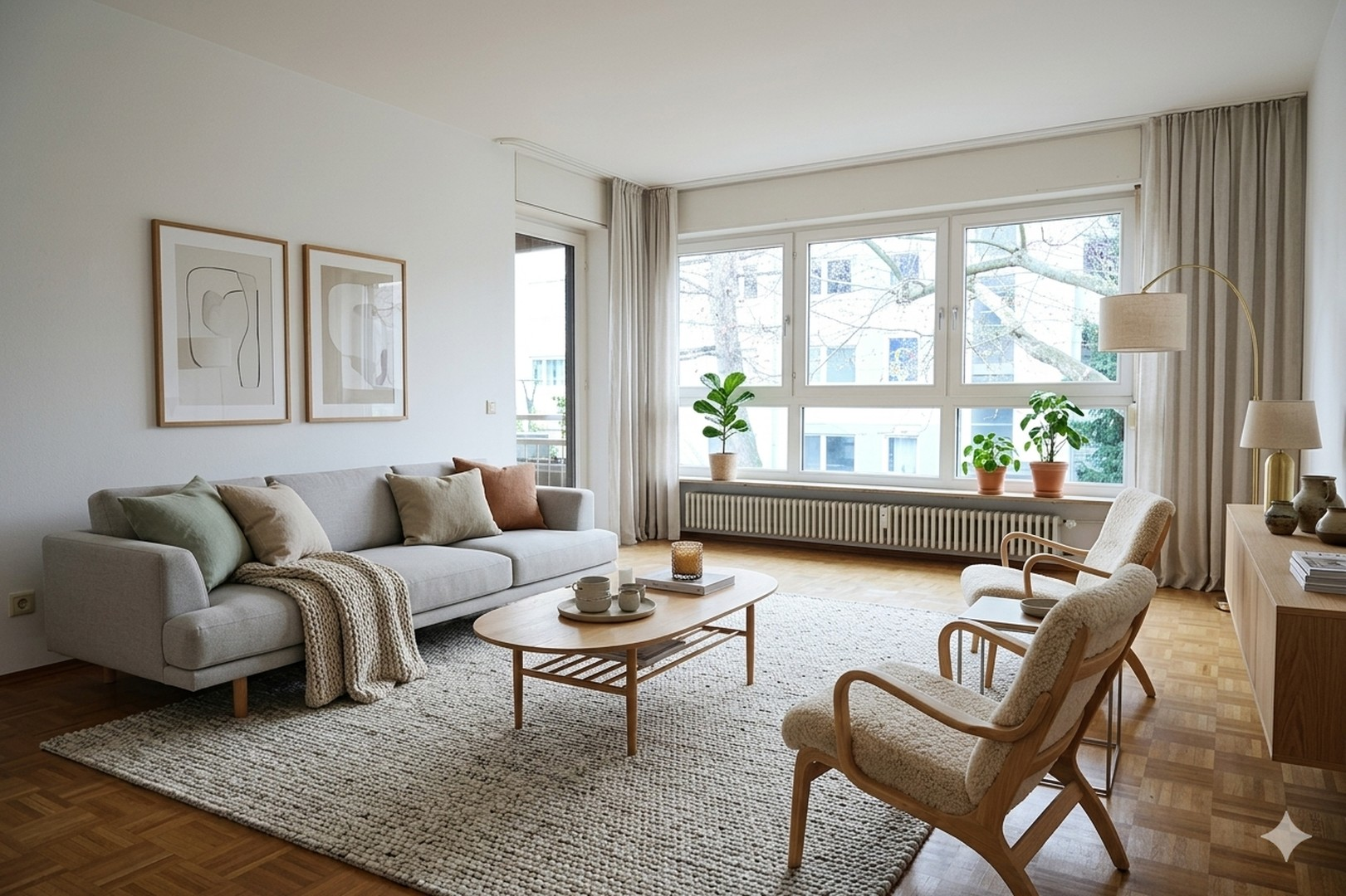 Wohnzimmer virtuell möbliert