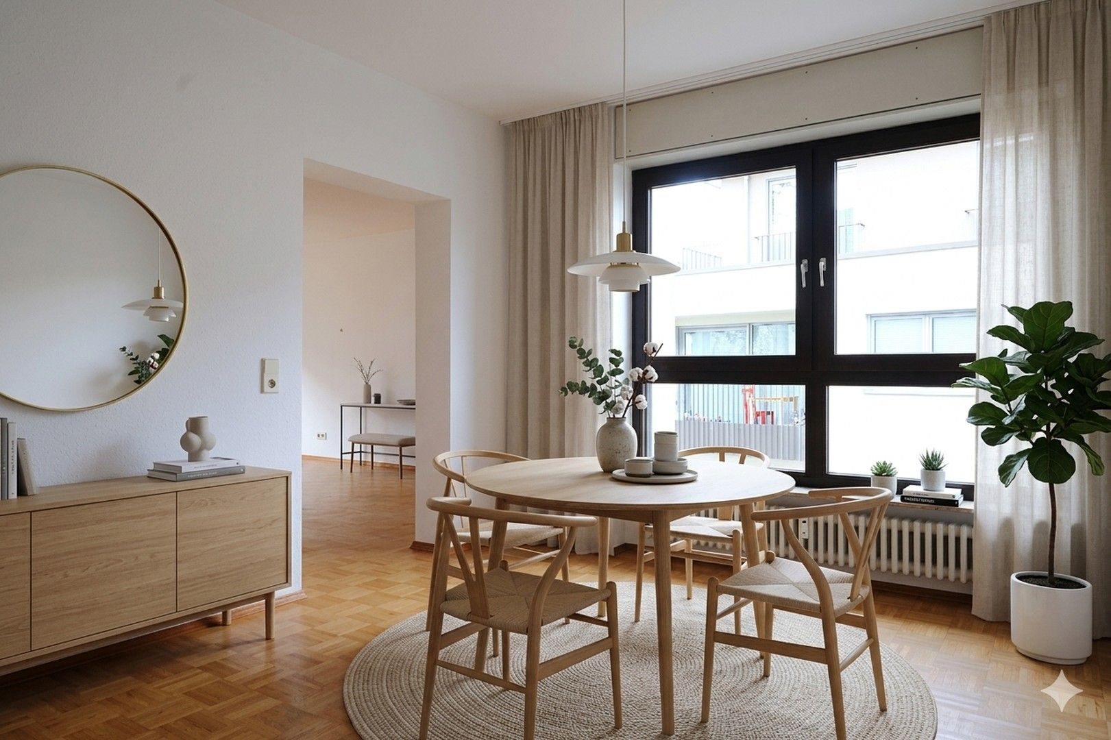 Esszimmer virtuell möbliert
