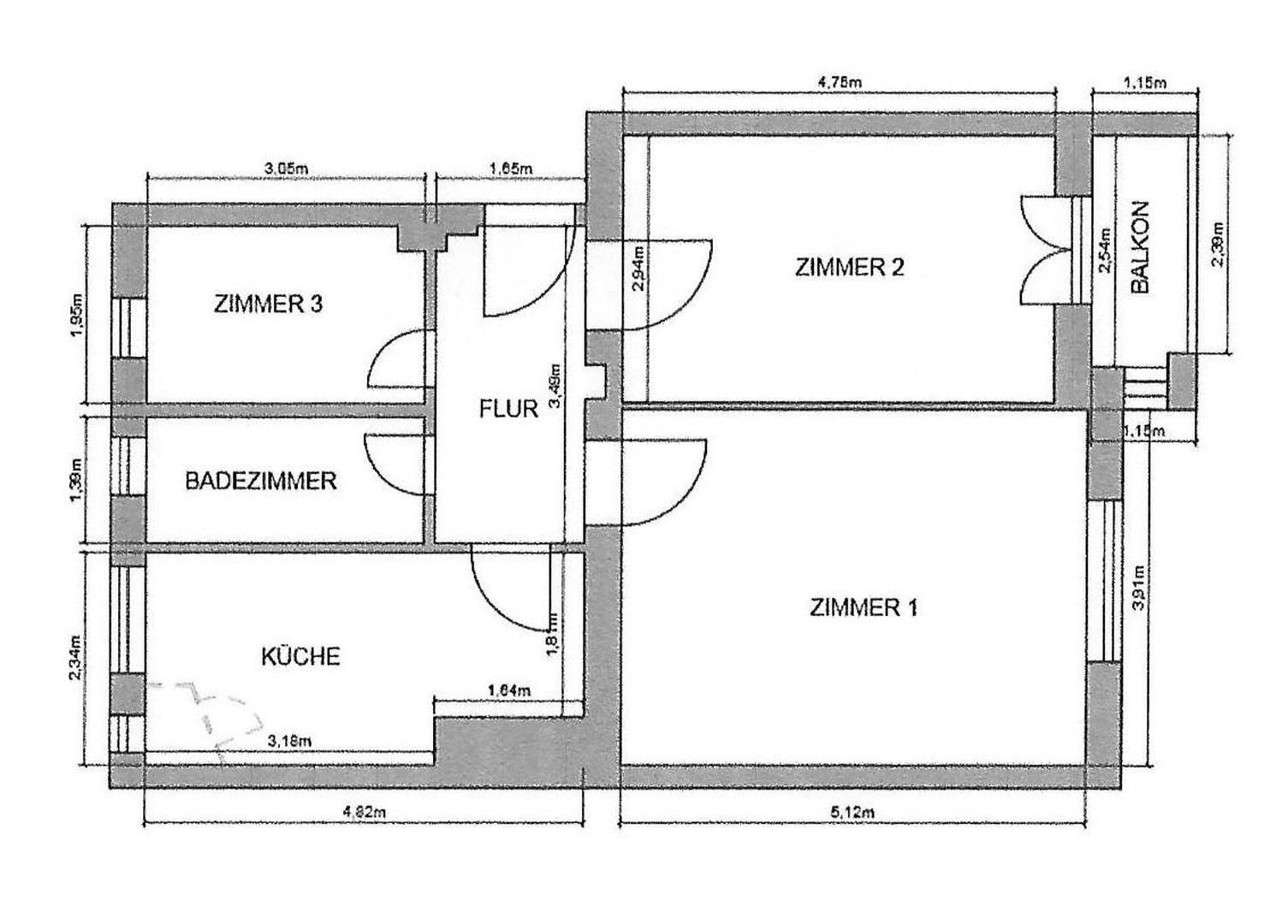 Derzeitiger Grundriss