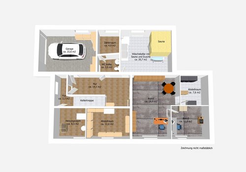 Keller mit Garage ca. 135 m2