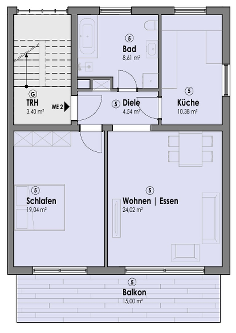 Grundriss - Wohnung 1.OG