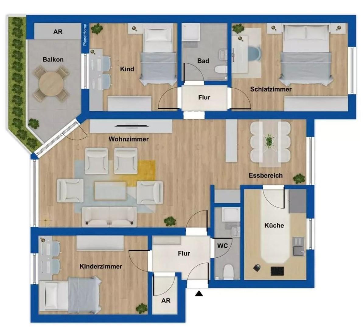 Schematischer Grundriss