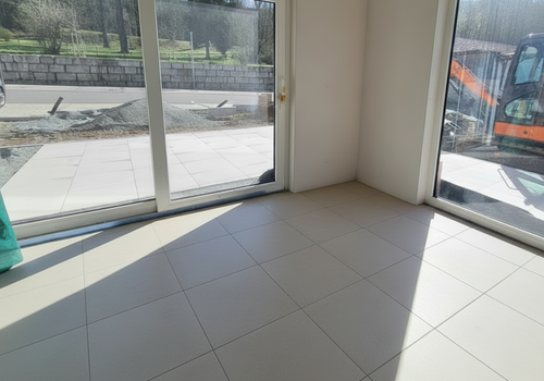 Blick aus dem Wohnzimmer (wird noch gefliest)