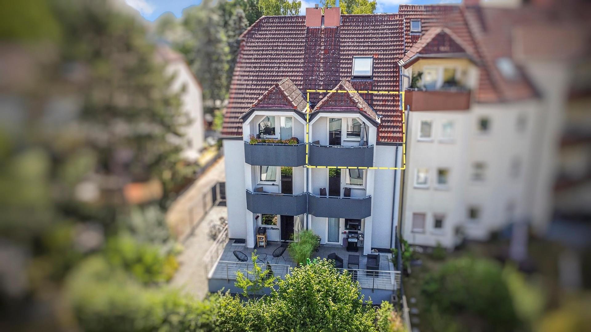 Rückansicht Gebäude Abendsonne