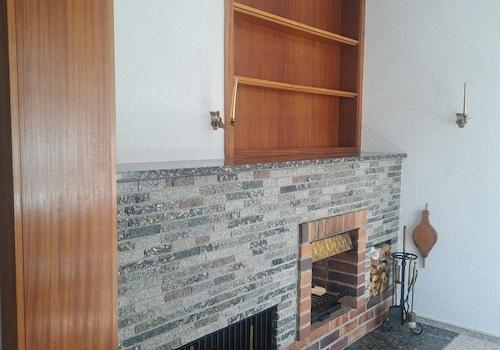 Wohnzimmer Blick auf Kamin