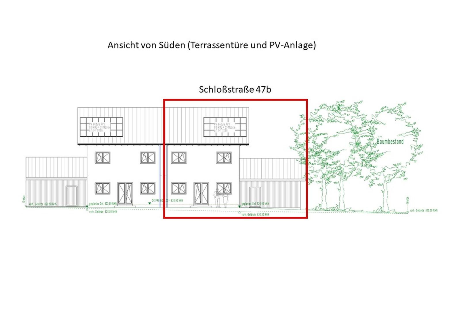 Außenansicht von Süden