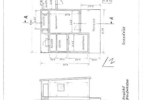 Grundriss und Nordansicht