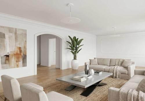 Wohnzimmer mit Blick in den Flur - Visualisierung