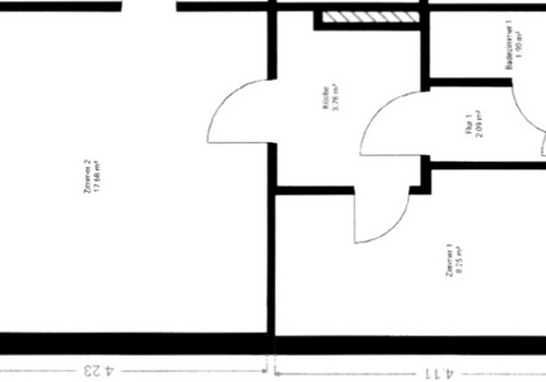 Grundriss (2 Zimmerwohnung)