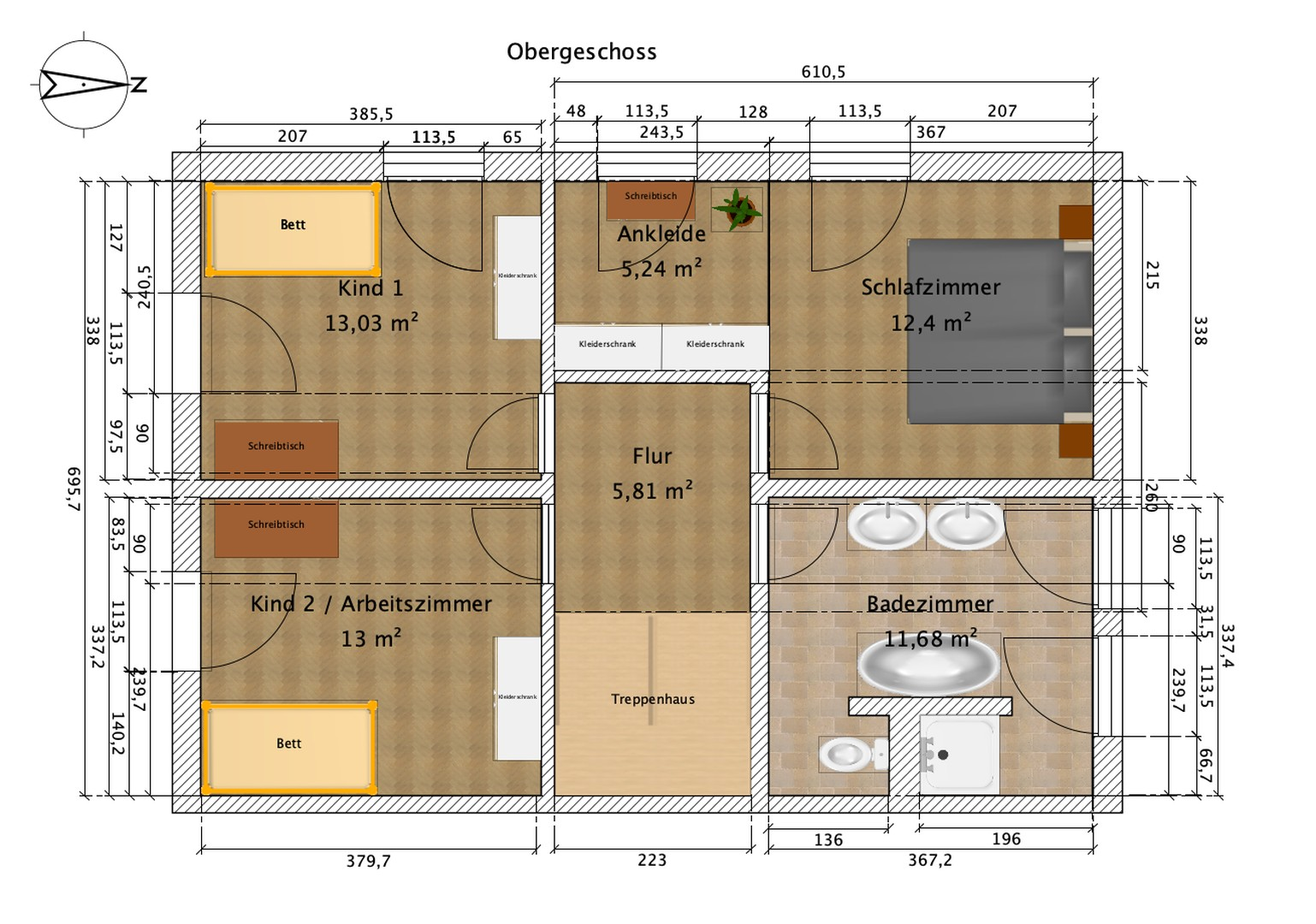 Grundriss Obergeschoss