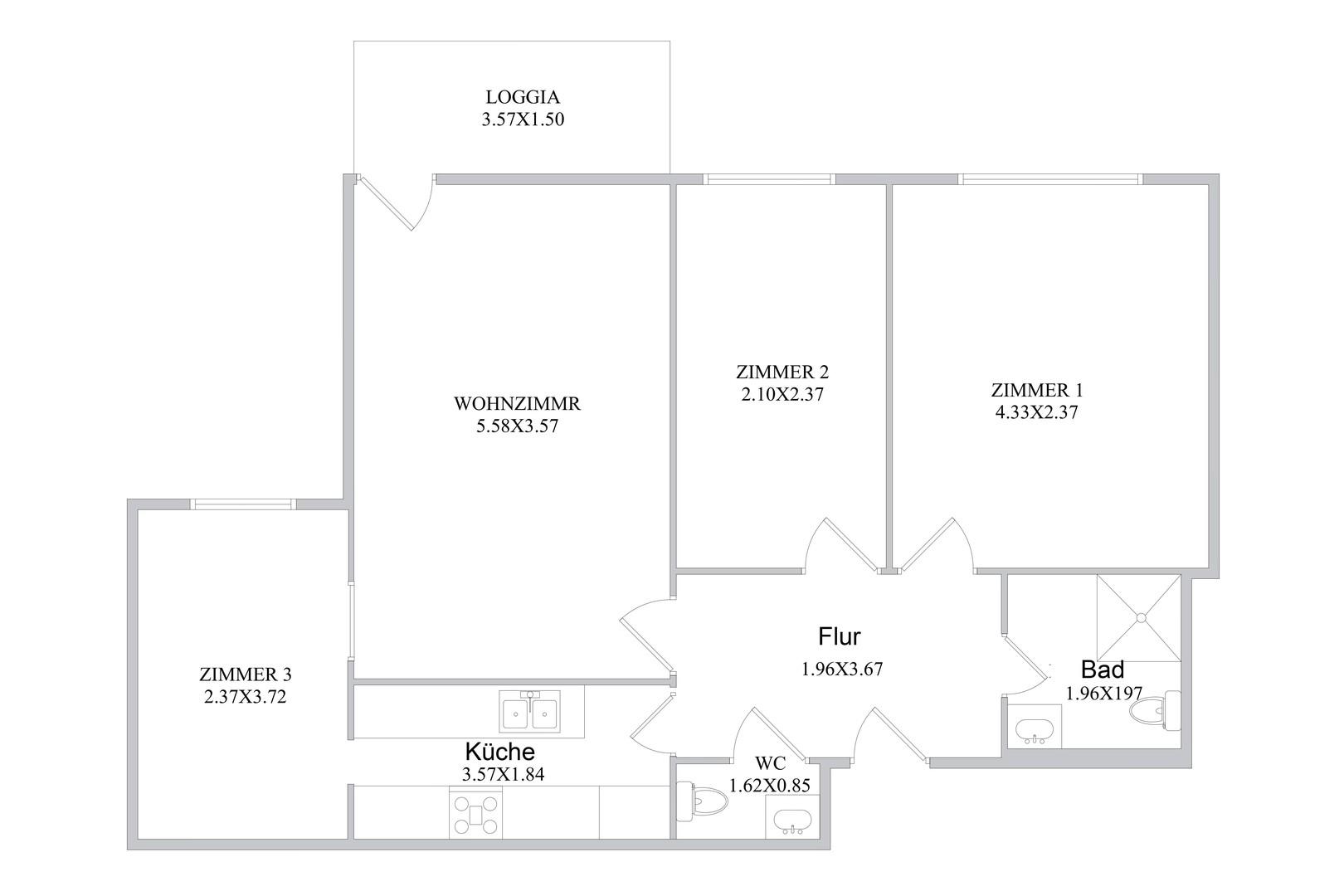 Grundriss Wohnung
