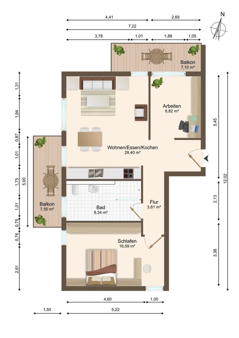 Grundriss Wohnung