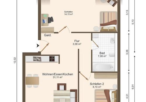 Grundriss Wohnung