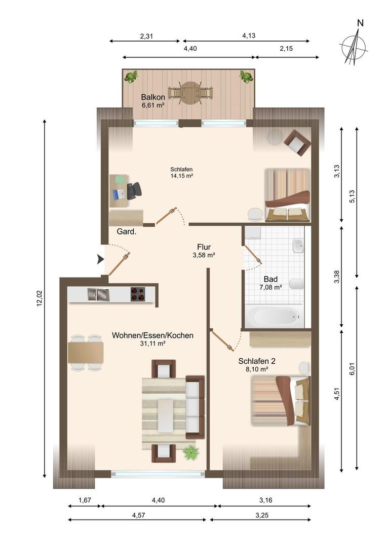 Grundriss Wohnung