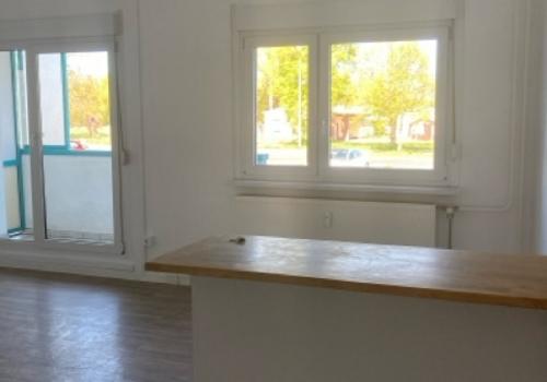Blick zum Balkon