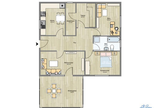 Grundriss Einliegerwohnung KG