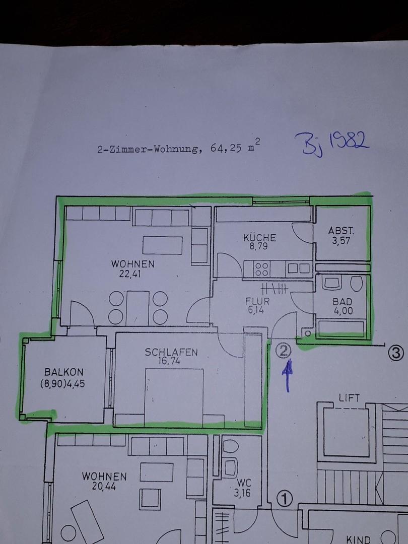 Grundriss der Wohnung