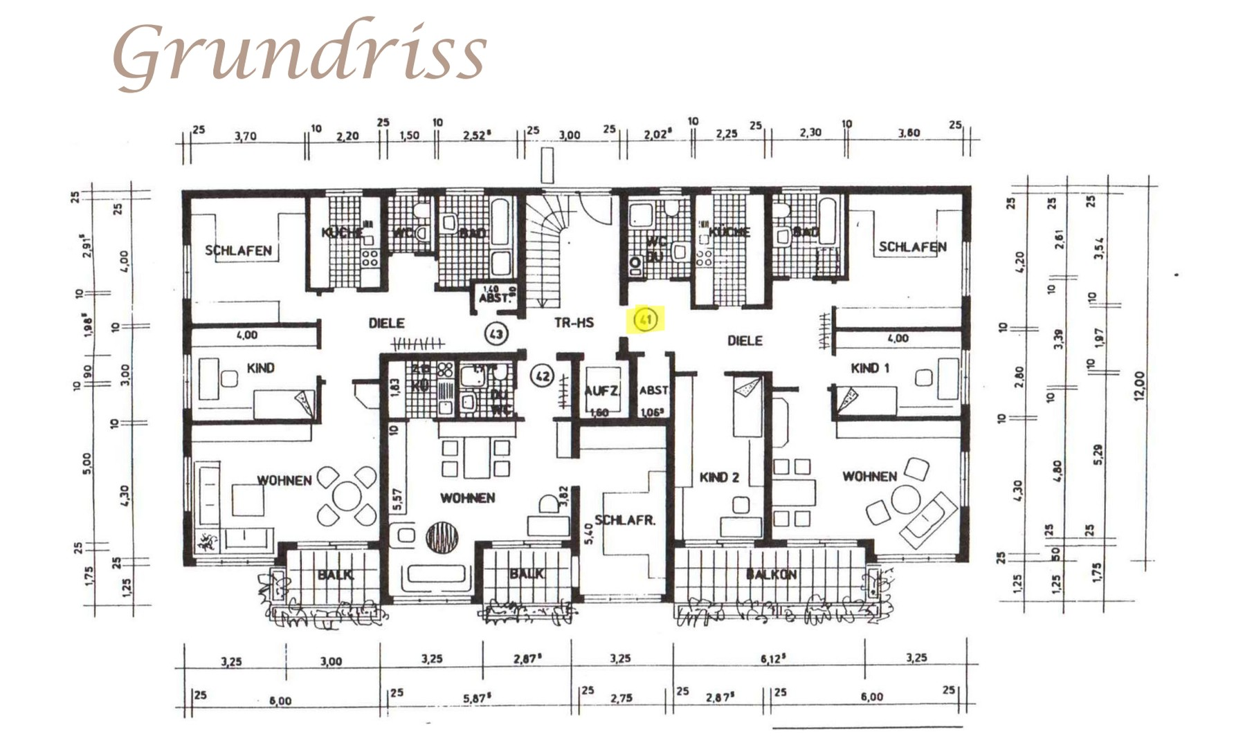 Grundriss der Wohnung 
