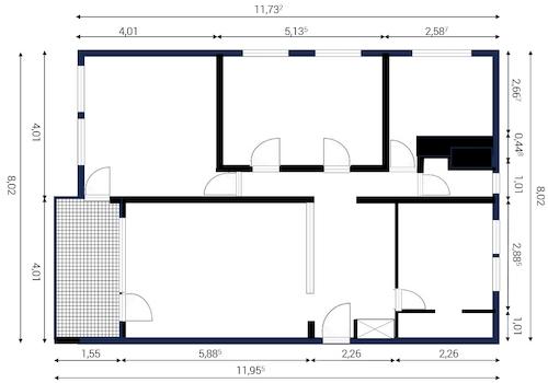 Grundriss mit Maßen