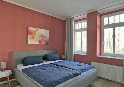 Blick ins Schlafzimmer