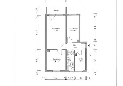 Grundriss bemaßt