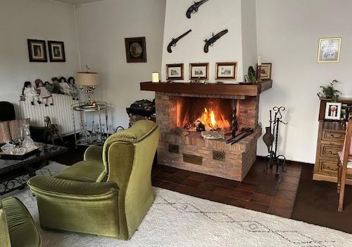 brennender Kamin