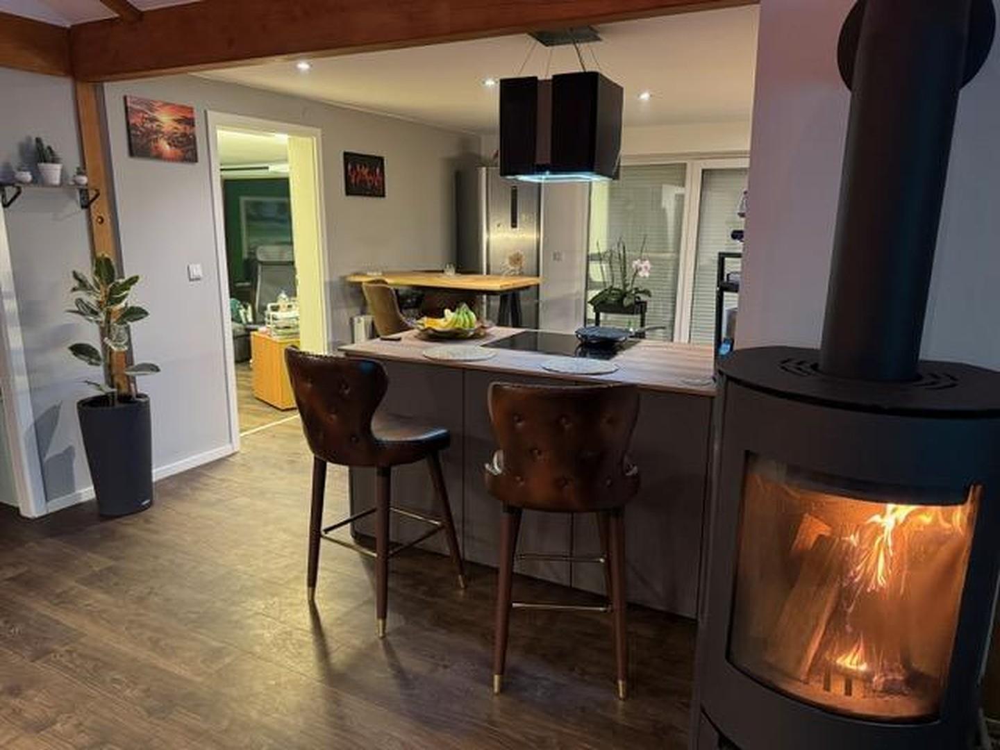 Küchenansicht vom Kamin