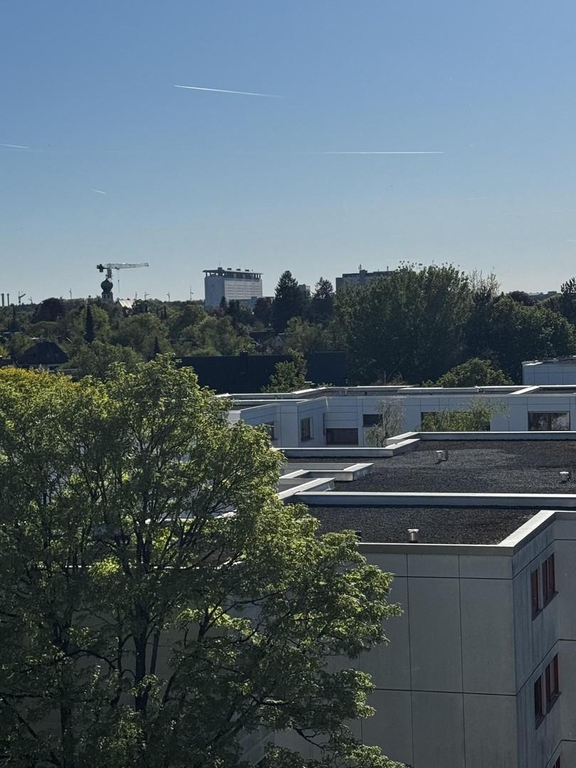 Blick vom Balkon aufs Klinikum