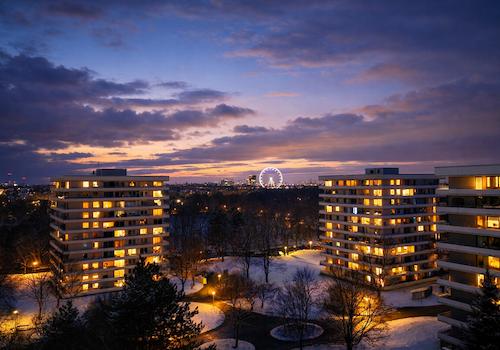 Blick bei Dämmerung