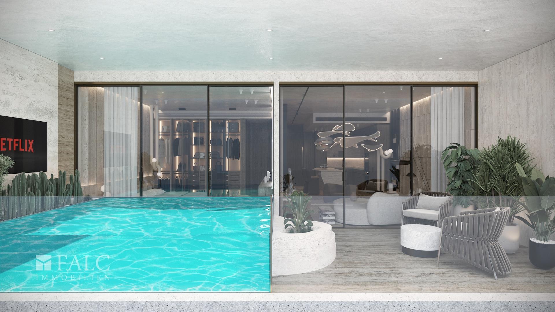 Balkon mit Pool